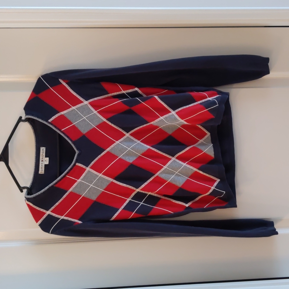 Tommy Hilfiger Cotton Argyle Sweater Size M